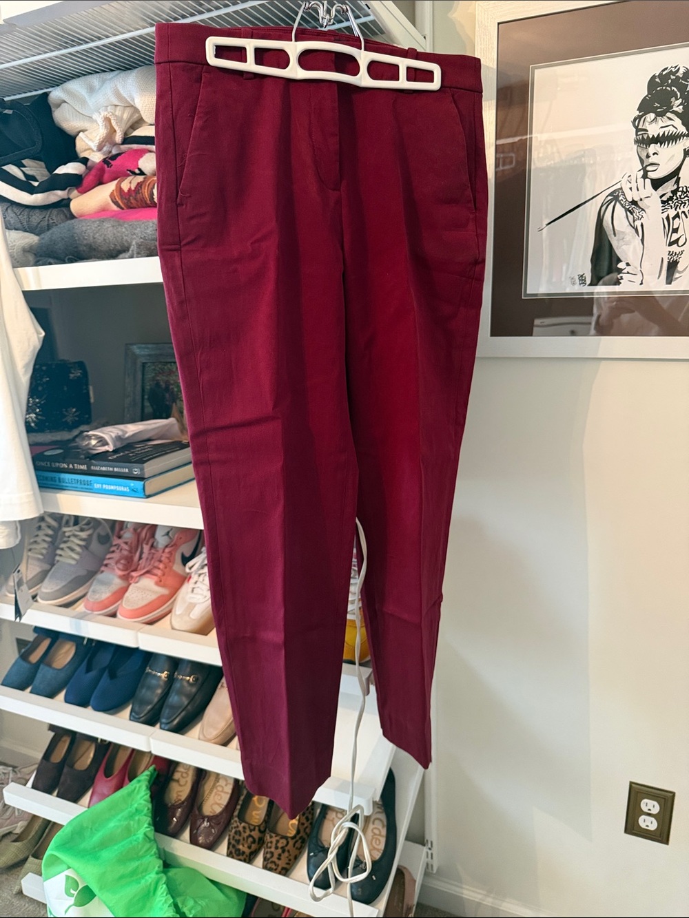 J. Crew Deep Burgundy Tapered Chinos